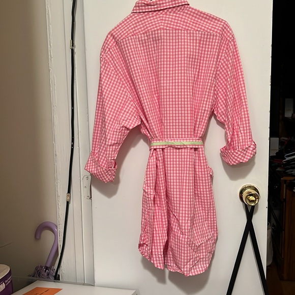 Pink and White Gingham Shirt dress - Picture 4 of 4